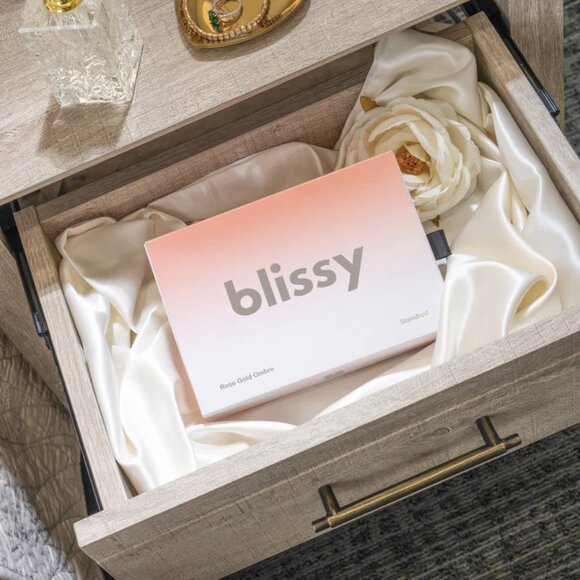 NEW Blissy Ombré Collection 100% Mulberry Silk Pillowcase - Rose Gold Ombre - Picture 9 of 9